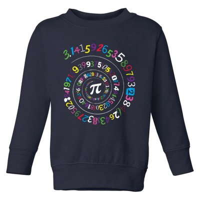 Pi Day Spiral Pi Color Numbers Teacher Student Toddler Sweatshirt