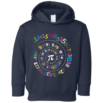 Pi Day Spiral Pi Color Numbers Teacher Student Toddler Hoodie