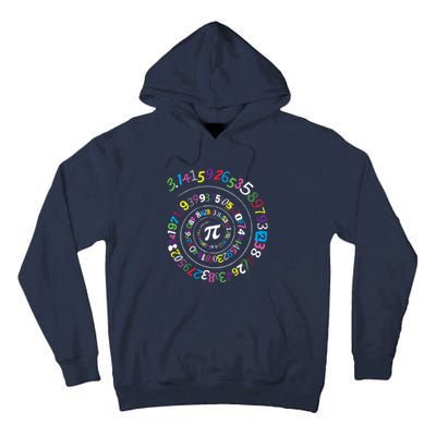 Pi Day Spiral Pi Color Numbers Teacher Student Tall Hoodie