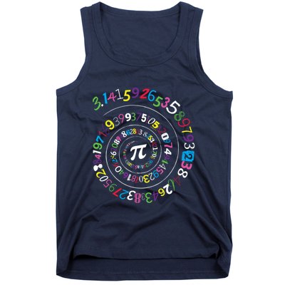 Pi Day Spiral Pi Color Numbers Teacher Student Tank Top