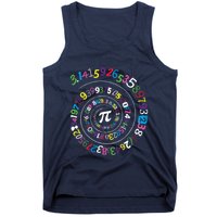 Pi Day Spiral Pi Color Numbers Teacher Student Tank Top