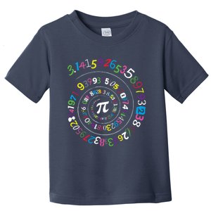 Pi Day Spiral Pi Color Numbers Teacher Student Toddler T-Shirt