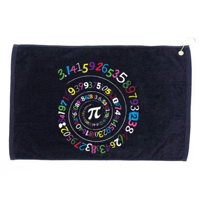 Pi Day Spiral Pi Color Numbers Teacher Student Grommeted Golf Towel