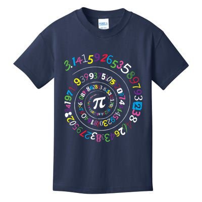Pi Day Spiral Pi Color Numbers Teacher Student Kids T-Shirt