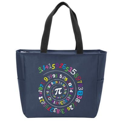 Pi Day Spiral Pi Color Numbers Teacher Student Zip Tote Bag