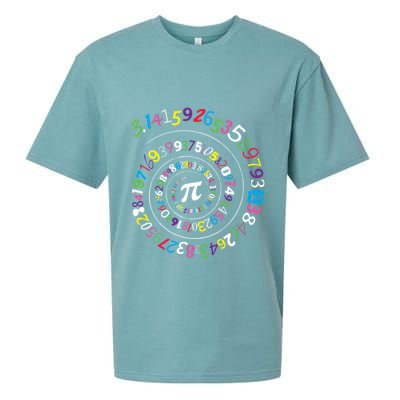 Pi Day Spiral Pi Color Numbers Teacher Student Sueded Cloud Jersey T-Shirt