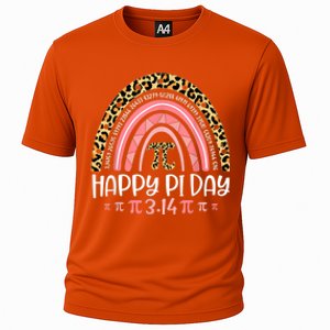 Pi Day Spiral Pi Math Teacher 3 14 Leopard Rainbow Cooling Performance Crew T-Shirt