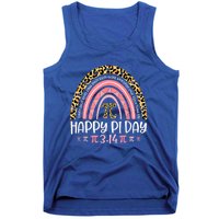 Pi Day Spiral Pi Math Teacher 3 14 Leopard Rainbow Tank Top