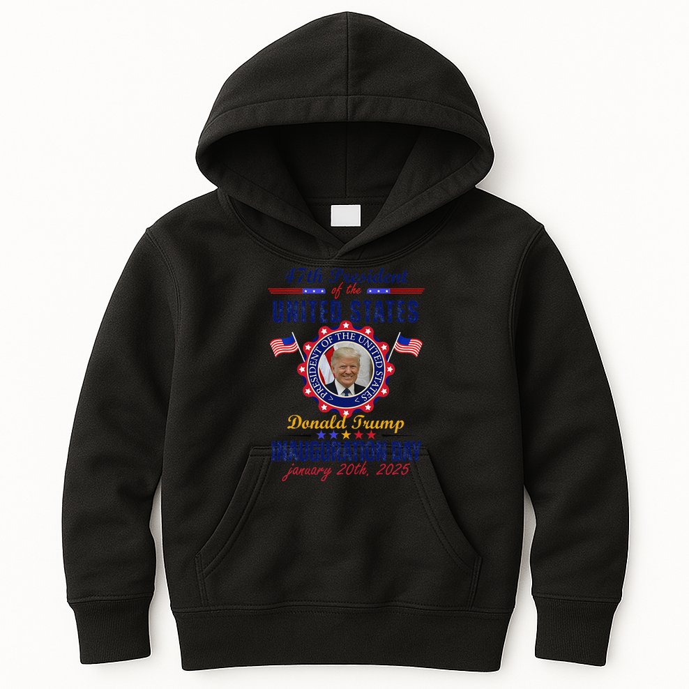 President Donald Trump Inauguration Day 2025 In United State Kids Hoodie