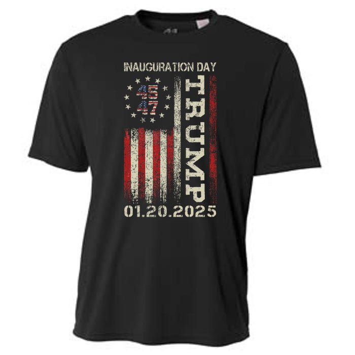 President Donald Trump Inauguration Day 2025 Usa Flag Gift Cooling Performance Crew T-Shirt