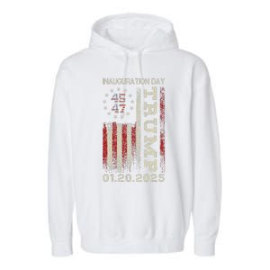 President Donald Trump Inauguration Day 2025 Usa Flag Gift Garment-Dyed Fleece Hoodie