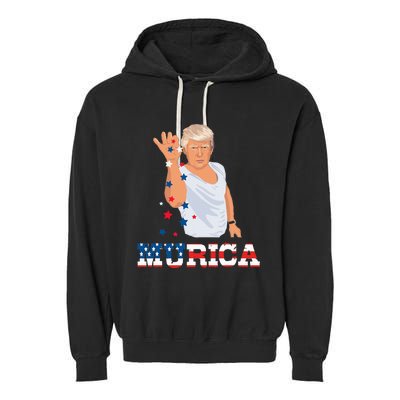 President Donald Trump Murica Bae Patriotic America Garment-Dyed Fleece Hoodie