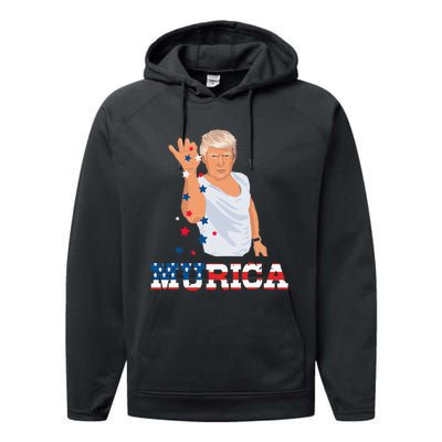 President Donald Trump Murica Bae Patriotic America Performance Fleece Hoodie