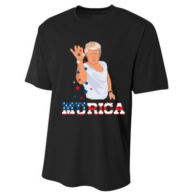 President Donald Trump Murica Bae Patriotic America Performance Sprint T-Shirt