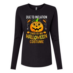 Pumpkin Due To Inflation This Is My Halloween Custome Womens Cotton Relaxed Long Sleeve T-Shirt