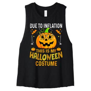 Pumpkin Due To Inflation This Is My Halloween Custome Women's Racerback Cropped Tank