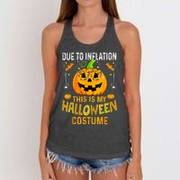 Pumpkin Due To Inflation This Is My Halloween Custome Women's Knotted Racerback Tank