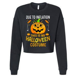 Pumpkin Due To Inflation This Is My Halloween Custome Cropped Pullover Crew