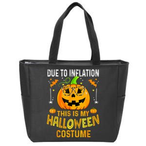 Pumpkin Due To Inflation This Is My Halloween Custome Zip Tote Bag