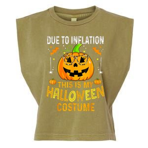 Pumpkin Due To Inflation This Is My Halloween Custome Garment-Dyed Women's Muscle Tee