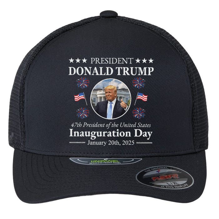 President Donald Trump Inauguration Day 2025 Memorabilia Flexfit Unipanel Trucker Cap