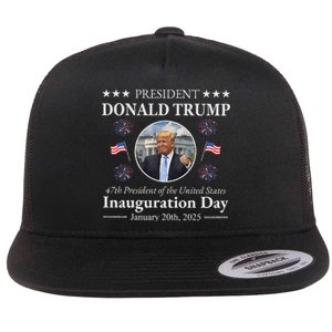 President Donald Trump Inauguration Day 2025 Memorabilia Flat Bill Trucker Hat