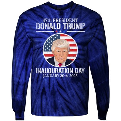 President Donald Trump Inauguration Day 2025 47th President Tie-Dye Long Sleeve Shirt