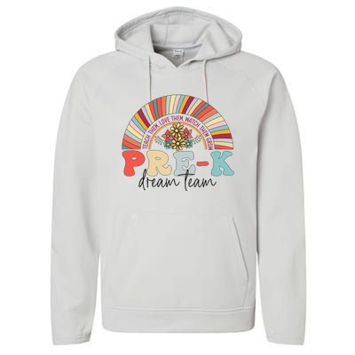 Pre-K Dream Team Rainbow Teacher Student Back To School Performance Fleece Hoodie