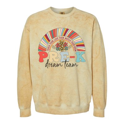 Pre-K Dream Team Rainbow Teacher Student Back To School Colorblast Crewneck Sweatshirt