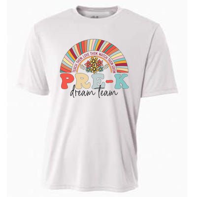 Pre-K Dream Team Rainbow Teacher Student Back To School Cooling Performance Crew T-Shirt