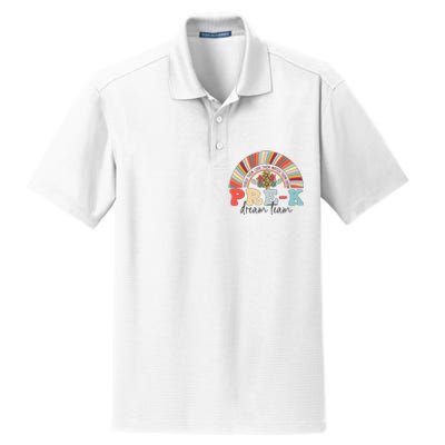 Pre-K Dream Team Rainbow Teacher Student Back To School Dry Zone Grid Polo