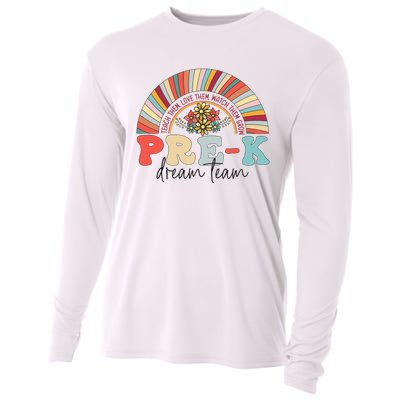 Pre-K Dream Team Rainbow Teacher Student Back To School Cooling Performance Long Sleeve Crew