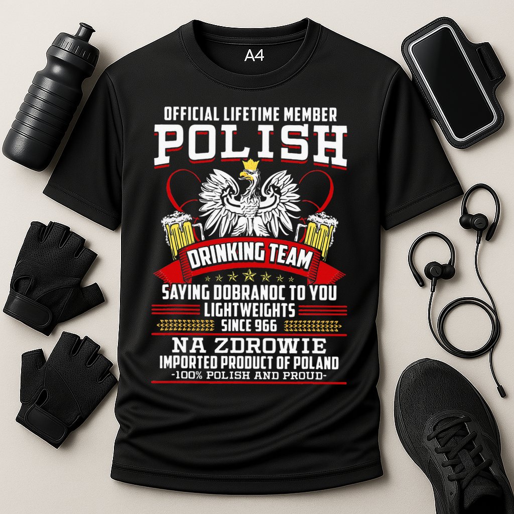 Polish Drinking Team Dobranoc Goodnight Dyngus Day Polska Cooling Performance Crew T-Shirt