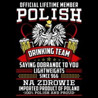 Polish Drinking Team Dobranoc Goodnight Dyngus Day Polska Button