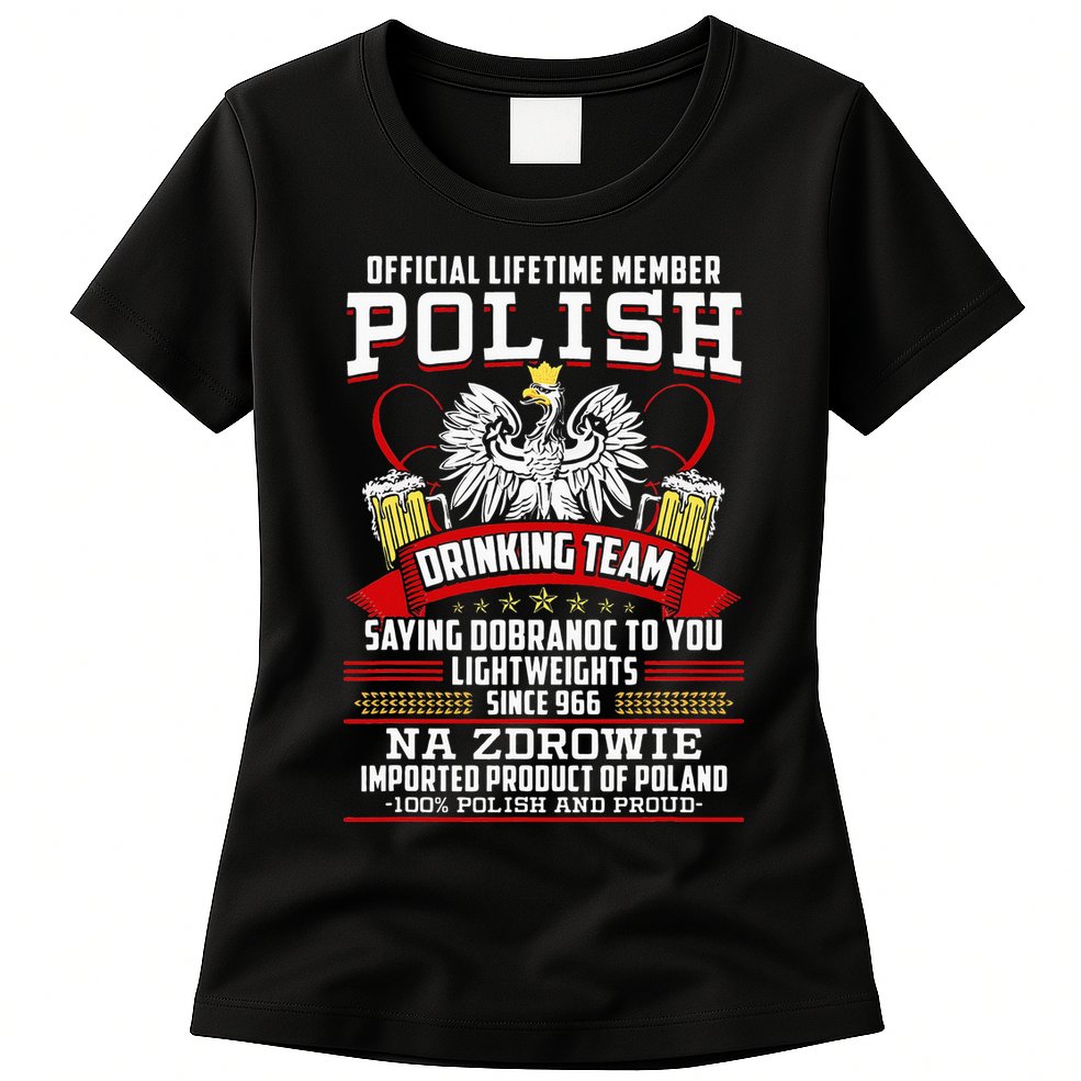 Polish Drinking Team Dobranoc Goodnight Dyngus Day Polska Womens T-Shirt