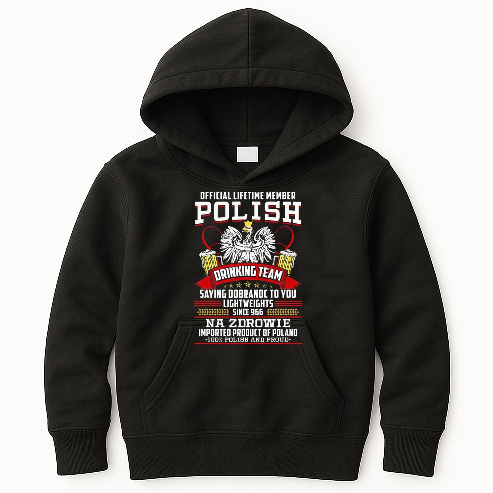 Polish Drinking Team Dobranoc Goodnight Dyngus Day Polska Kids Hoodie