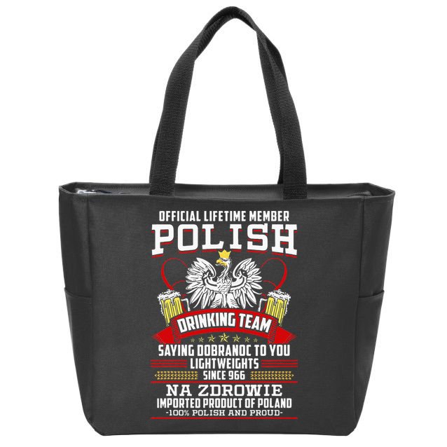 Polish Drinking Team Dobranoc Goodnight Dyngus Day Polska Zip Tote Bag