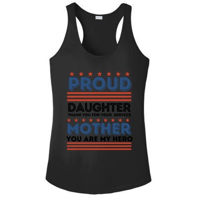 Proud Daughter Thank You For Your Service Mom Mother Funny Gift Ladies PosiCharge Competitor Racerback Tank