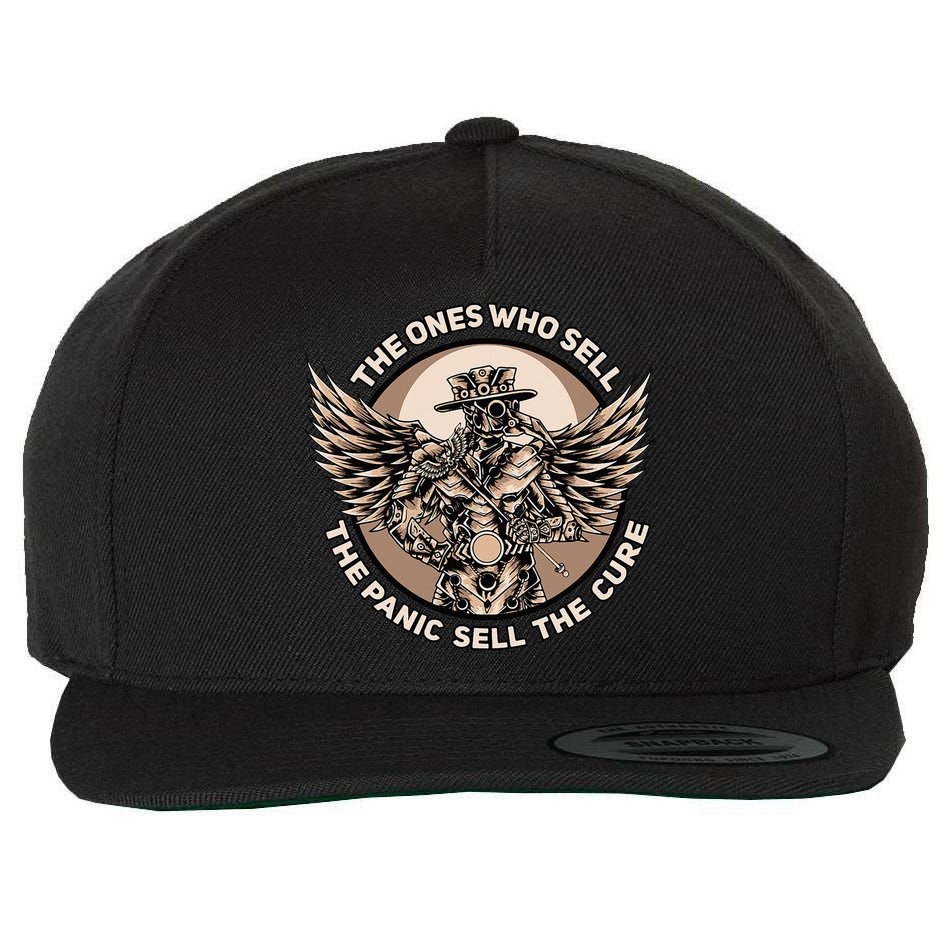 Plague Doctor The Ones Who Sell the Panic Sell the Cure Wool Snapback Cap