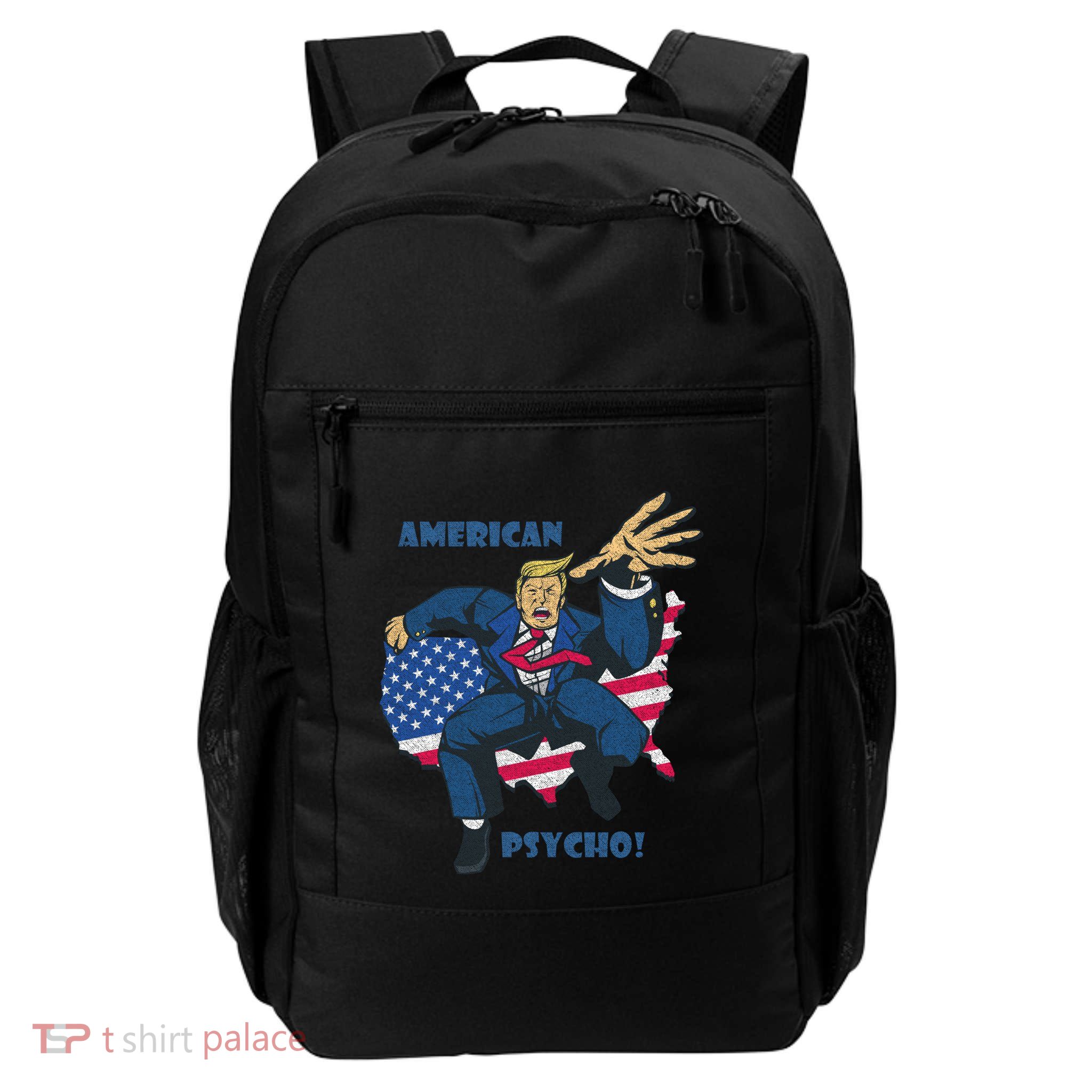 President Donald Trump American Flag American Psycho Gift Backpack