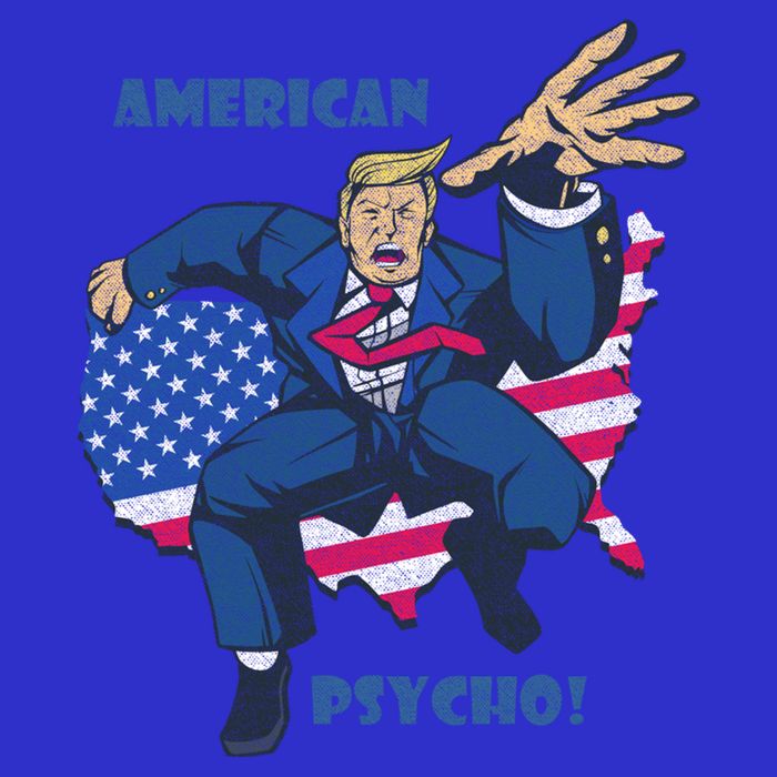 President Donald Trump American Flag American Psycho Gift Button
