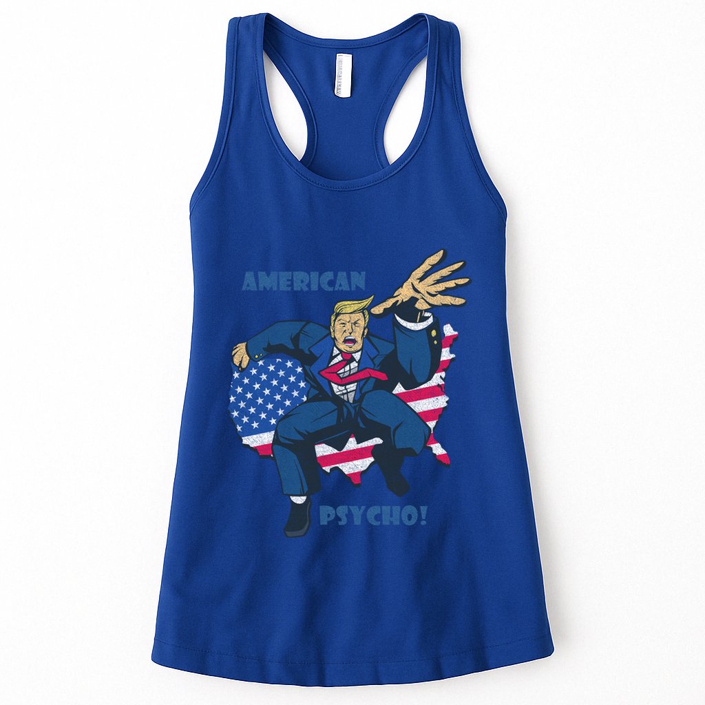 President Donald Trump American Flag American Psycho Gift Womens Tank Top