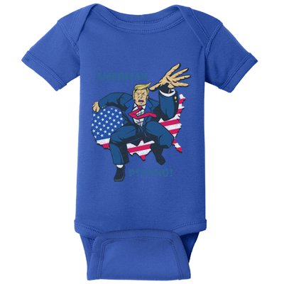 President Donald Trump American Flag American Psycho Gift Baby Bodysuit