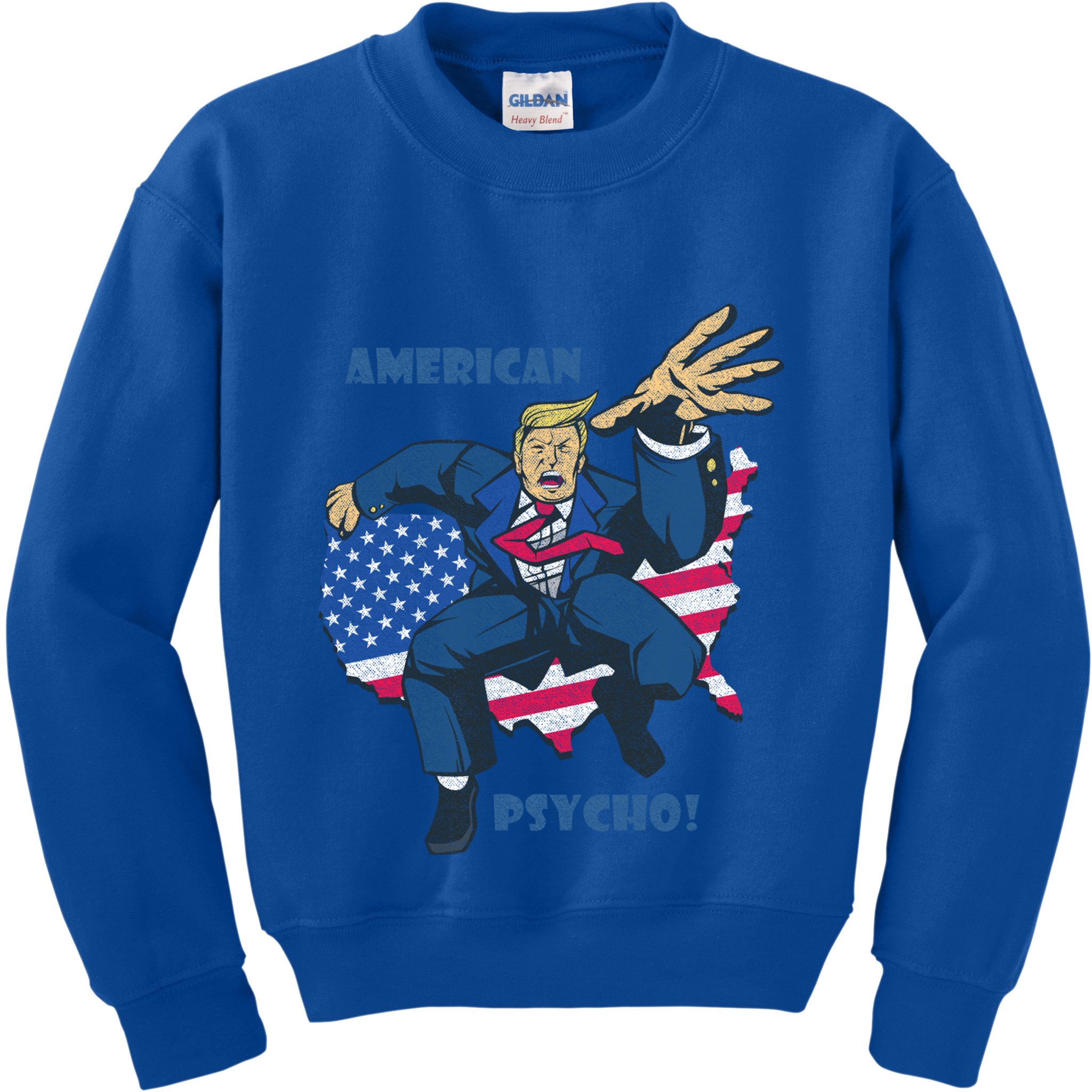 President Donald Trump American Flag American Psycho Gift Kids Sweatshirt