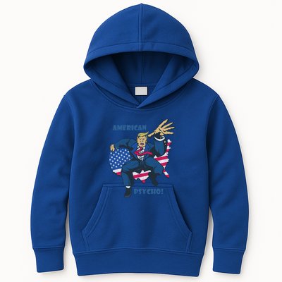 President Donald Trump American Flag American Psycho Gift Kids Hoodie
