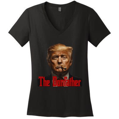 President Donald Trump The Don Father Funny Women's V-Neck T-Shirt