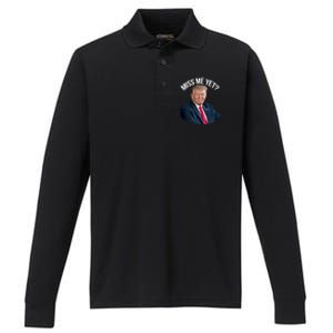 President Donald Trump Miss Me Yet Funny Political 2024 Great Gift Performance Long Sleeve Polo