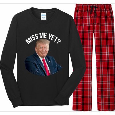 President Donald Trump Miss Me Yet Funny Political 2024 Great Gift Long Sleeve Pajama Set