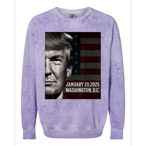 President Donald Trump 2025 Inauguration Date Commemorative Colorblast Crewneck Sweatshirt