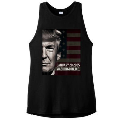 President Donald Trump 2025 Inauguration Date Commemorative Ladies PosiCharge Tri-Blend Wicking Tank